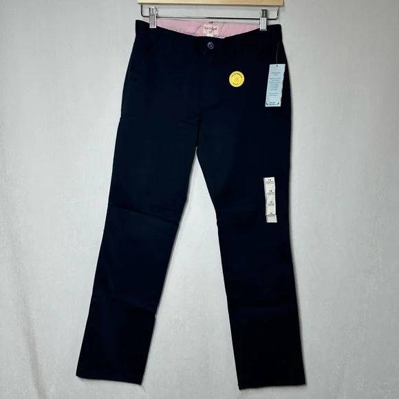 Cat & Jack Girls Straight leg Navy Blue Uniform pant chino - NWT size 16 (pair) - Picture 2 of 7